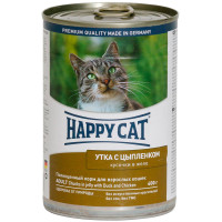 Happy Cat, влажный корм д/кошек (утка/цыпленок в желе)